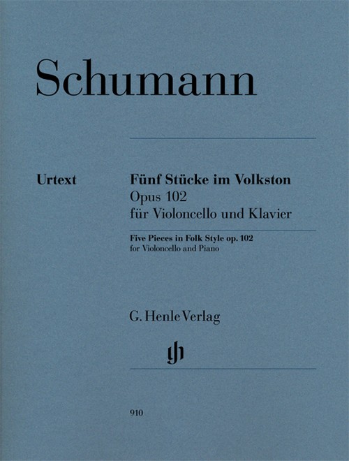 Five pieces in Folk Style Op. 102, with marked and unmarked violoncello parts, set of parts = Fünf Stücke um Volkston Op. 102, mit bezeichneter und unbezeichneter Violoncellostimme, Stimmensatz