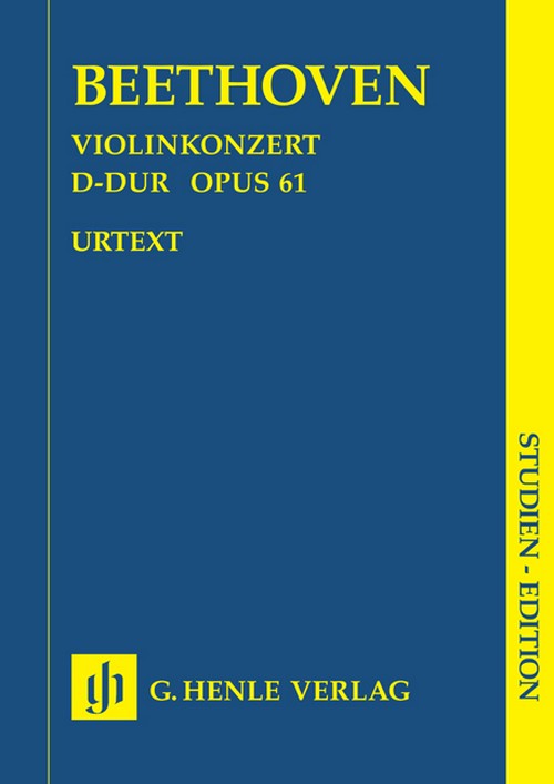 Concerto D major for Violin and Orchestra op. 61, study score = Violinkonzert D-Dur op. 61, Studienpartitur