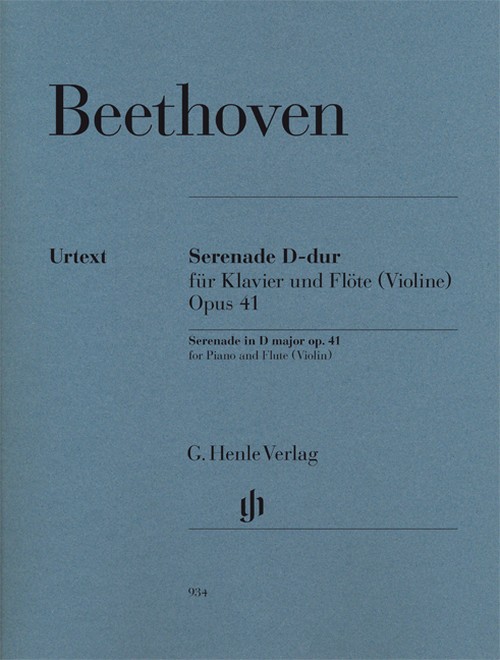 Serenade for Piano and Flute (Violin) op. 41 = Serenade D-Dur für Klavier und Flöte (Violine) op. 41