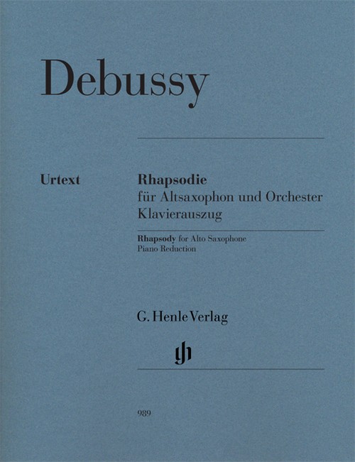 Rhapsody for Alto Saxophone and Orchestra, with the original saxophone part, as well as an additional one, piano reduction with solo parts = Rhapsodie für Altsaxophon und Orchester, Mit der originalen