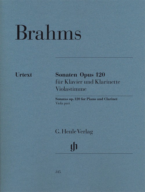 Sonatas for Piano and Clarinet, op. 120/1 u. 2, Viola part = Sonaten für Klavier und Klarinette, op. 120/1 u. 2, Violastimme