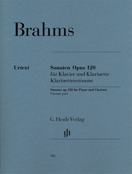 Sonatas for Piano and Clarinet, op. 120/1 u. 2, Clarinet part = Sonaten für Klavier und Klarinette, op. 120/1 u. 2, Klarinettestimme. 9790201803166