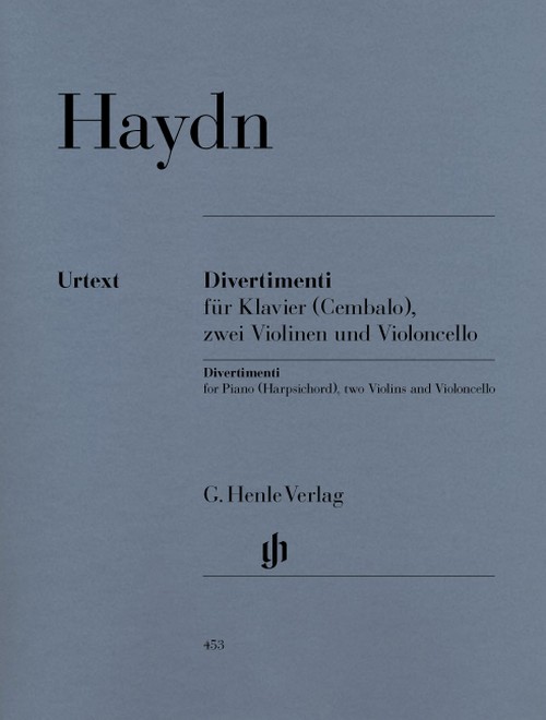 Divertimenti for Piano (Cembalo), 2 Violins and Violoncello = Divertimenti für Klavier (Cembalo) mit zwei Violinen und Violoncello. 9790201804538