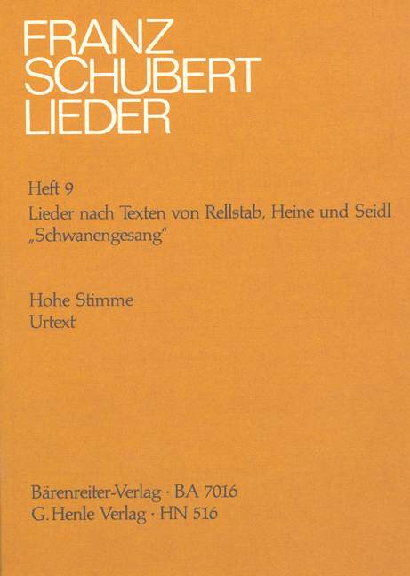 Songs with Lyrics by Rellstab, Heine and Seidl = Lieder nach Texten von Rellstab, Heine und Seidl
