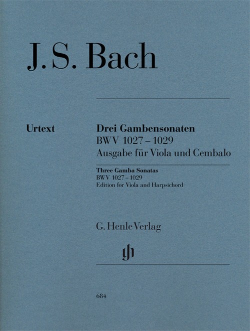 Sonatas for Viola da Gamba and Harpsichord BWV 1027-1029 = Sonaten für Gambe und Cembalo BWV 1027-1029 (Edition for Viola and Piano). 9790201806846