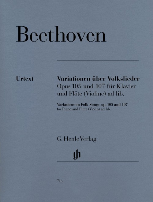 Variations on Folk Songs for Piano and Flute (Violin) ad lib. op. 105 und 107 = Variationen über Volkslieder für Klavier und Flöte (Violine) ad lib. op. 105 und 107. 9790201807164