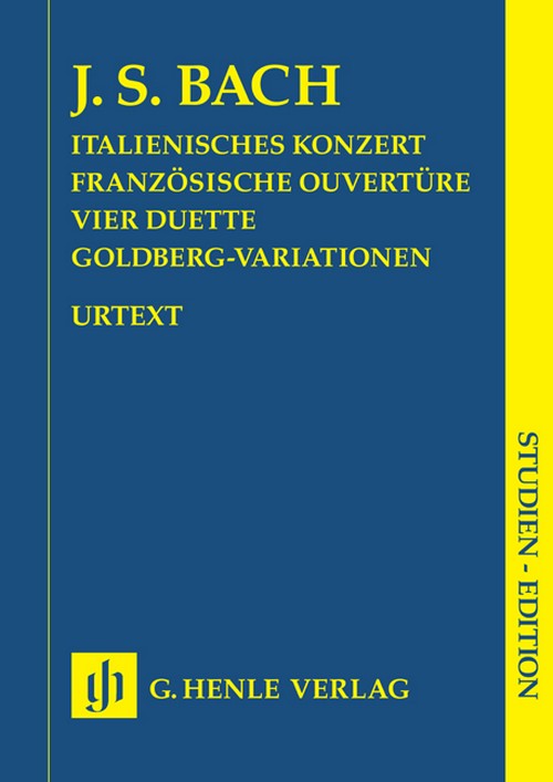 Italian Concerto, French Overture, Four Duets, Goldberg Variations, study score = Italienisches Konzert, Französische Ouverture, Vier Duette, Goldberg-Variationen, Studienpartitur. 9790201891293