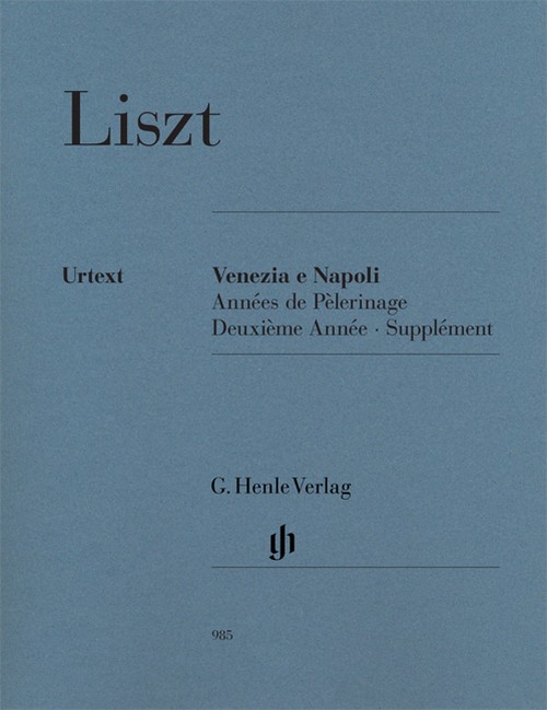 Venezia e Napoli; Années de Pèlerinage, Deuxième Année. Supplément. 9790201809854