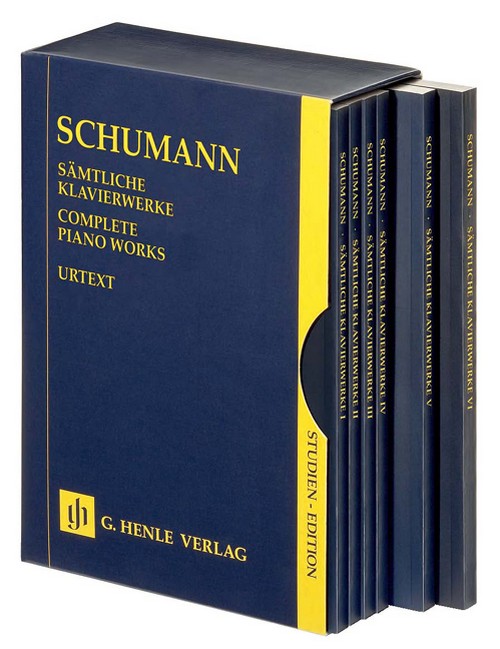 Schumann, Complete Piano Works, study scores, 6 Volumes in a slipcase, study score = Schumann, Sämtliche Klavierwerke, Studienedition, 6 Bände im Schuber, Studienpartitur. 9790201899329