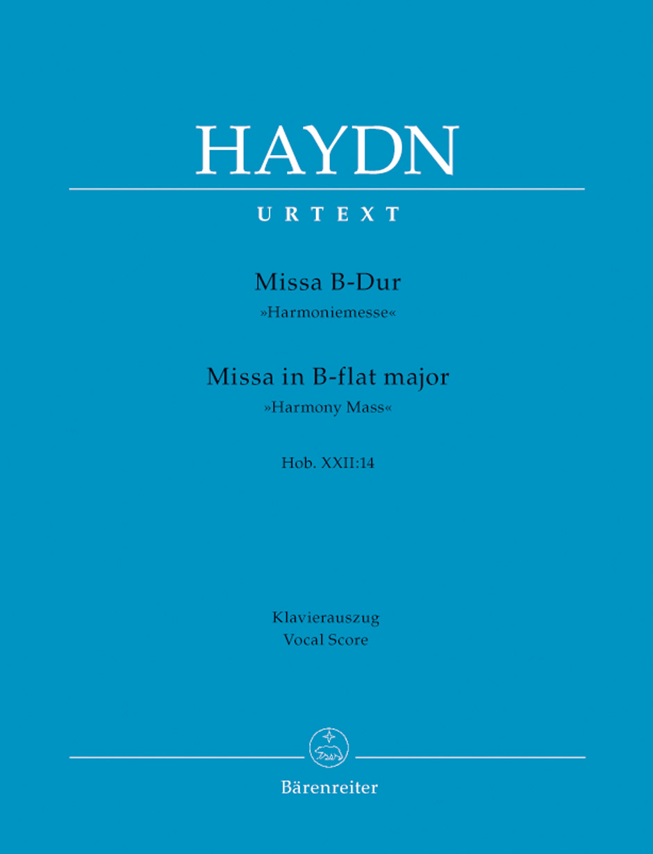 Missa B-flat major, "Harmony Mass", Hob. XXII:14, Vocal and Piano Score = Missa B-dur, "Harmoniemesse" Hob. XXII:14, Klavierauszug nach dem Urtext der Haydn-Gesamtausgabe