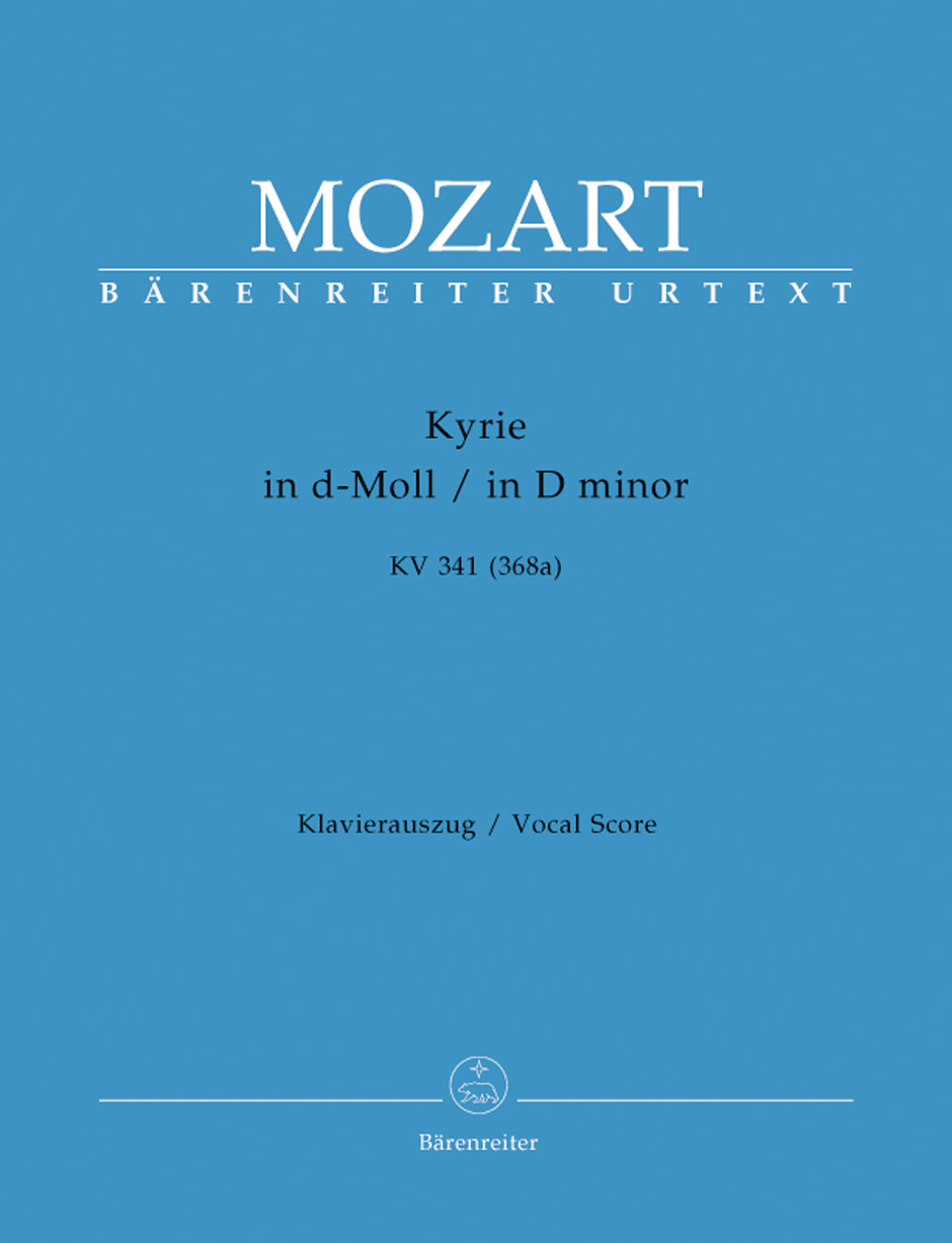 Kyrie in D minor KV 341 (368a), vocal/piano score = Kyrie in d-Moll KV 341 (368a), Klavierauszug