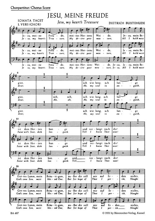 Jesu, meine Freude BuxWV 60, Choralkantate, choral score