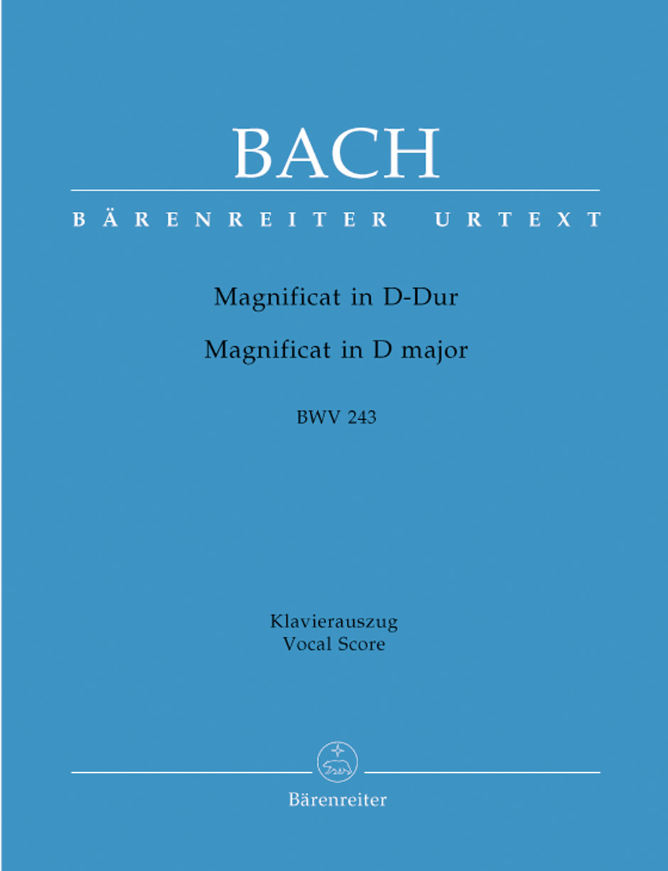 Magnificat in D major BWV 243, 2. Version in D major with 4 movements inserted and transposed from the first version in E-flat major., vocal/piano score = Magnificat in D-Dur BWV 243, 2. Fassung D-Dur. 9790006464272