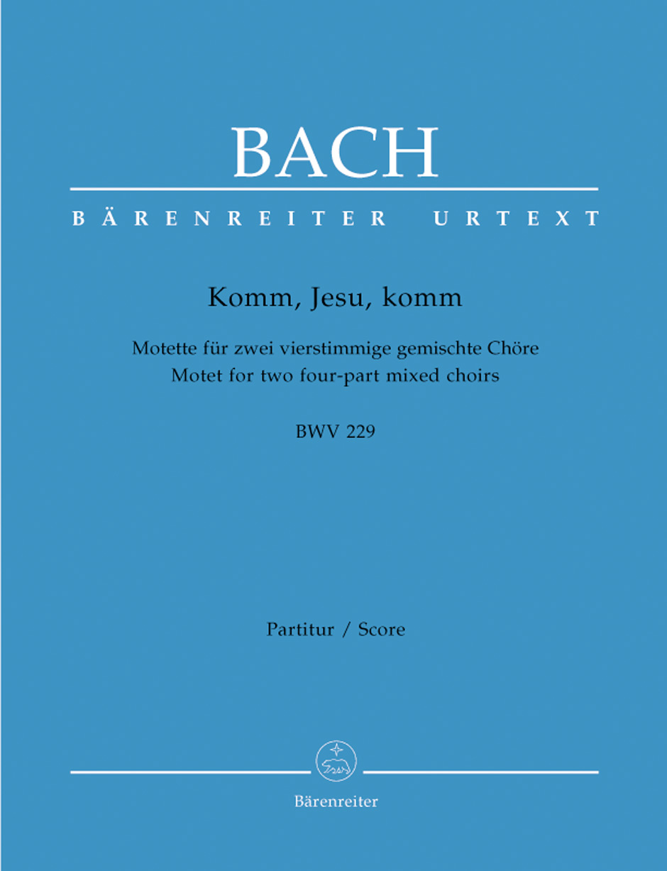 Komm, Jesu, komm BWV 229, Motet for two four-party mixed choirs. Instrumente ad libitum, choral score. 9790006465385