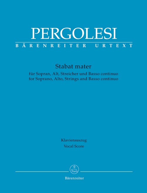 Stabat mater, für Sopran, Alt, Streicher und Basso continuo, vocal/piano score. 9790006528905