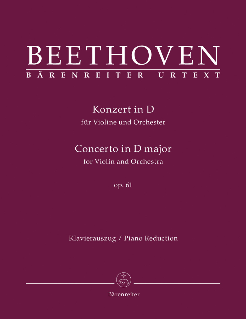 Konzert für Violine und Orchester op. 61, Mit Urtext-Solostimme sowie eingerichteter Solostimme, piano reduction with solo part. 9790006525805