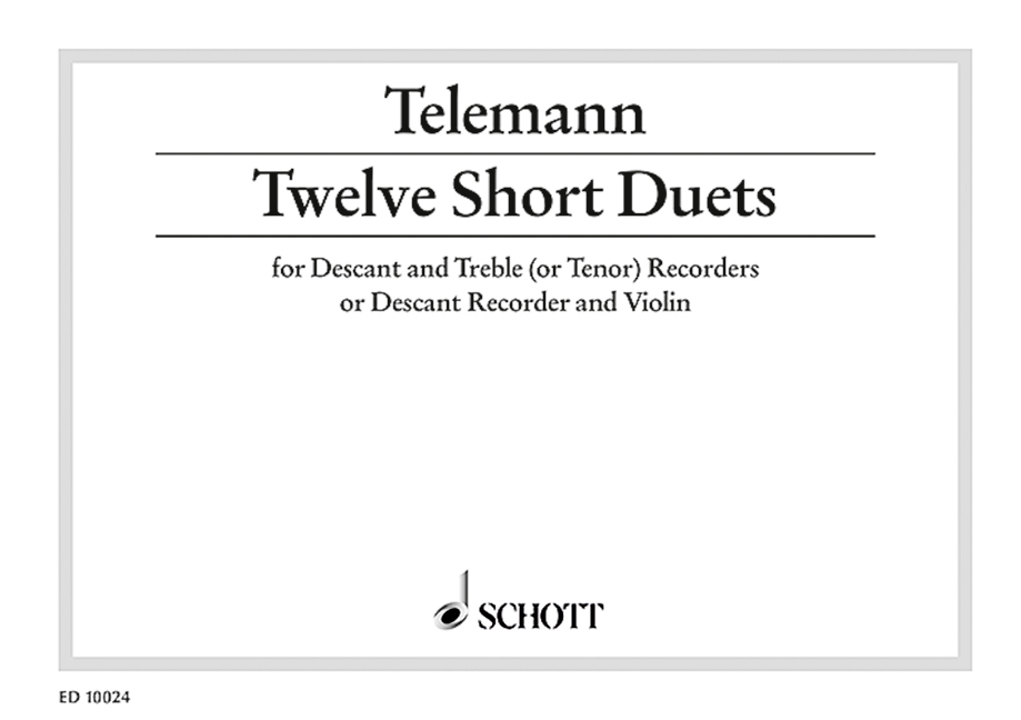 Twelve Short Duets, soprano- and alto- (tenor-) recorder or violin, performance score. 9790220100413