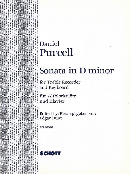 Sonata in D minor, treble recorder and piano or harpsichord (with cello or viola da gamba ad lib.)