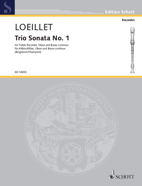 Trio Sonata No. 1 F major op. 1/1, treble recorder, violin (oboe, tenor recorder) and piano (harpsichord). 9790220100598 Trio Sonata No. 1 F major op. 1/1, treble recorder, violin (oboe, tenor recorder) and piano (harpsichord). 9790220100598