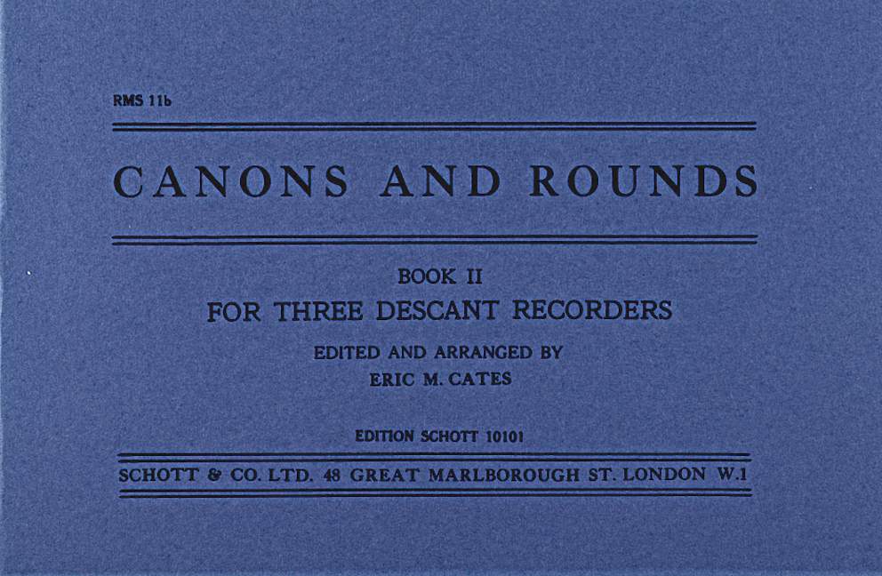 Canons and Rounds Vol. 2, 3 descant recorders, performance score