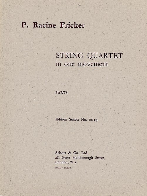 String Quartet in One Movement op. 8, string quartet, set of parts