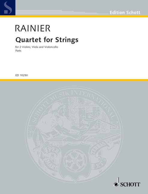 Quartet for Strings, string quartet, set of parts. 9790220101755