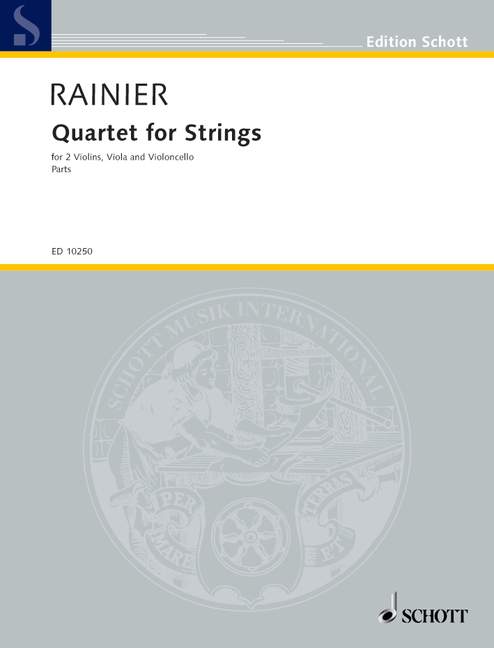 Quartet for Strings, string quartet, set of parts. 9790220101755 Quartet for Strings, string quartet, set of parts. 9790220101755