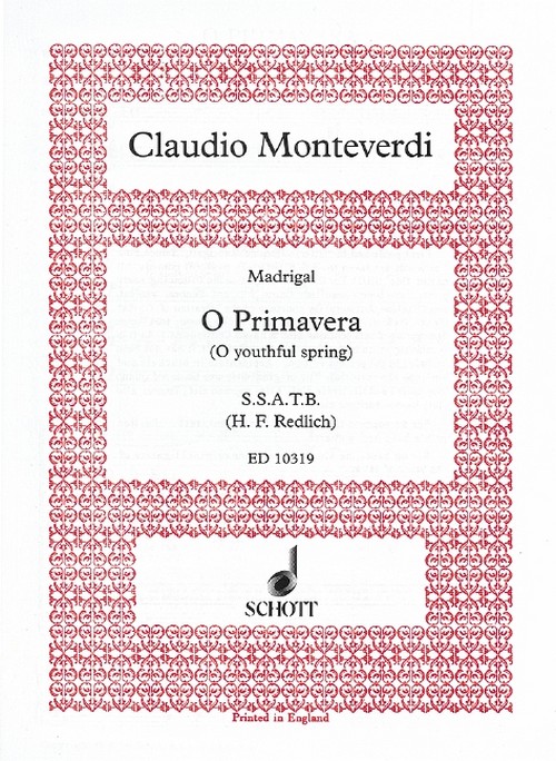 Madrigals, O primavera, mixed choir (SSATB), choral score. 9790220102066