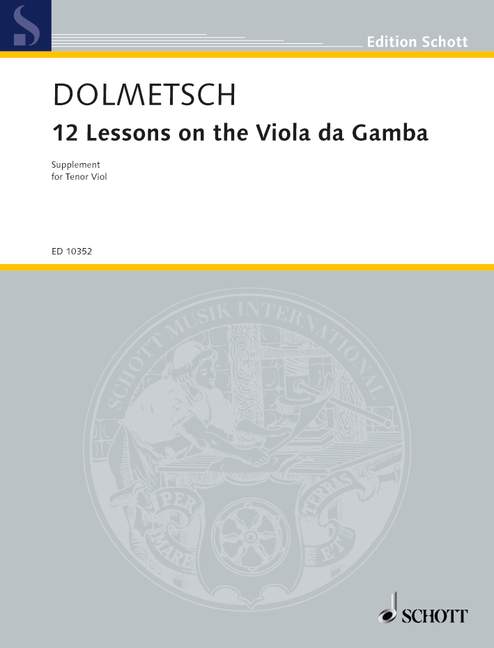 Twelve Lessons on the Viola da Gamba, Supplement for Tenor Viola, tenor-viola da gamba. 9790220117749