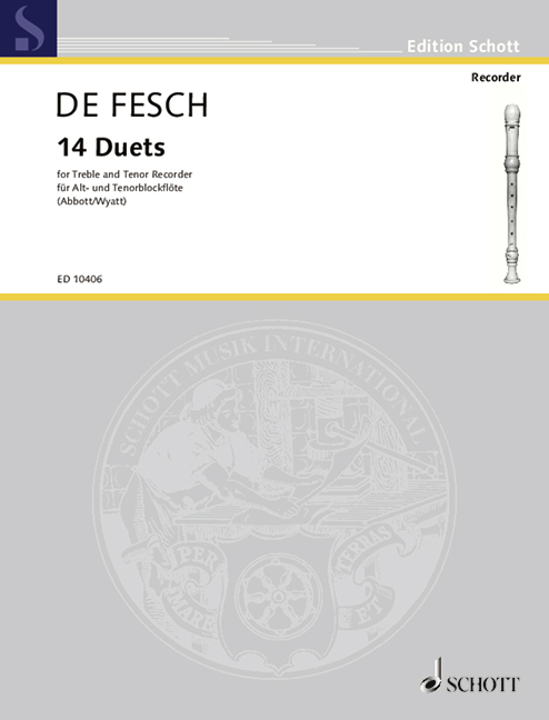 14 Duets, for Treble and Tenor Recorder, performance score