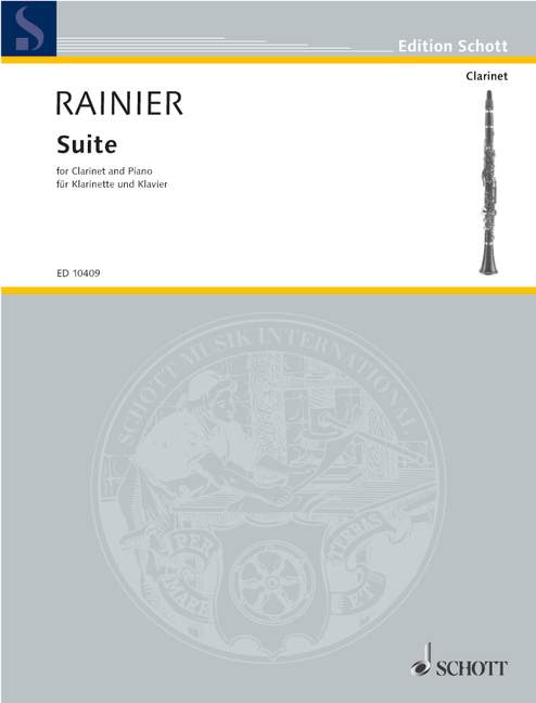 Suite, for clarinet and piano, clarinet in A and piano, score and part. 9790220102431