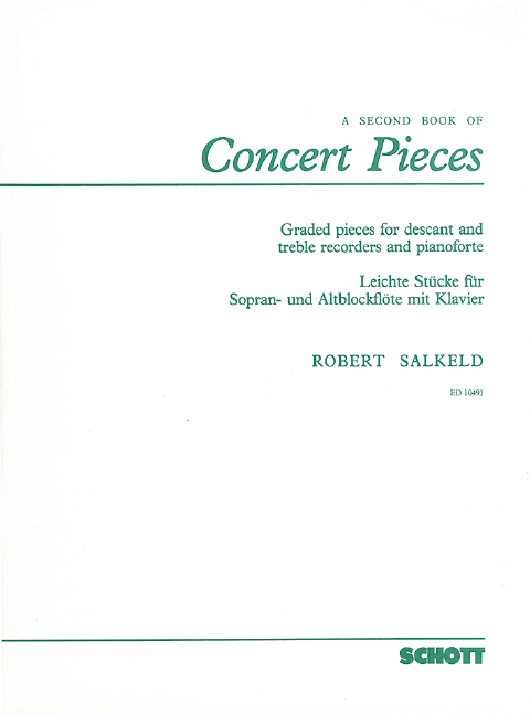 A Second Book of Concert Pieces, 7 Graded Pieces, soprano- and treble recorder and piano, score and parts