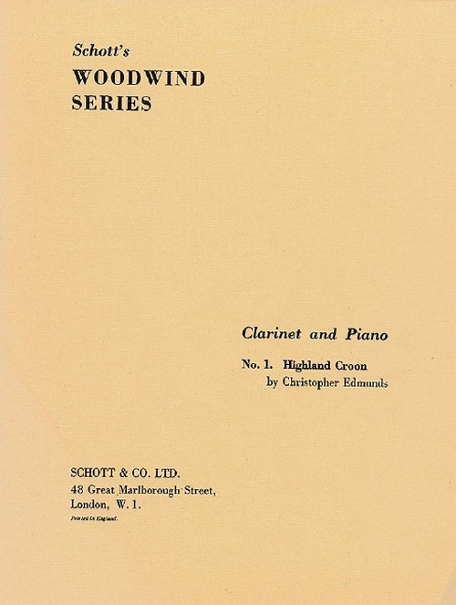 Highland Croon, clarinet and piano. 9790220102967
