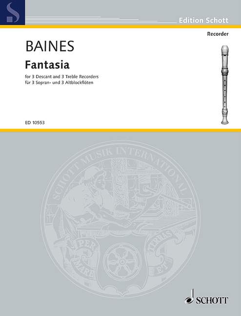 Fantasia, 6 recorders (SSSAAA), score and parts