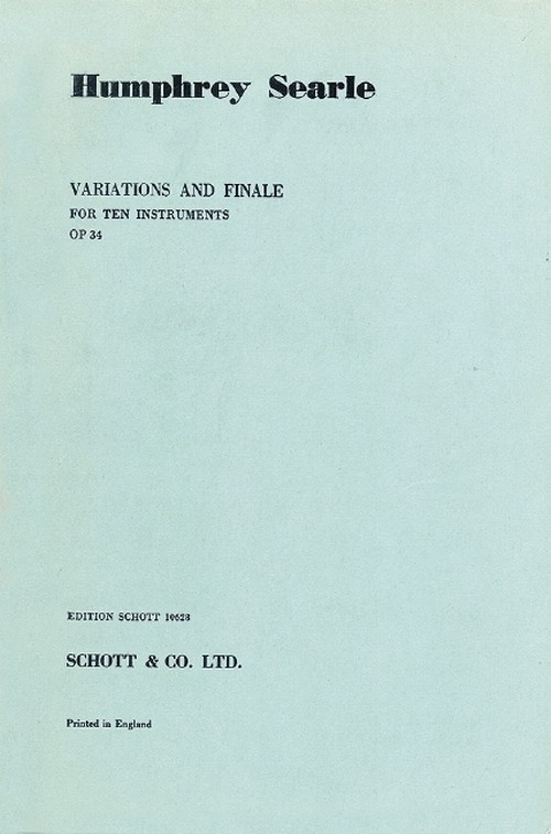 Variations and Finale op. 34, Piccoloflute, oboe, clarinet, bassoon, horn, 2 violins, viola, cello and double bass, study score. 9790220103438