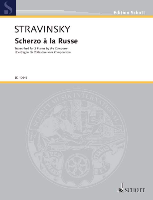 Scherzo à la Russe, for orchestra, 2 pianos (4 hands), piano reduction for 2 pianos. 9790220103506