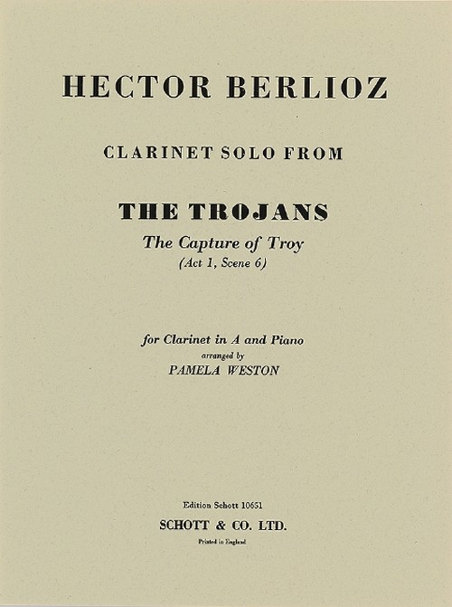 Solo, from The Trojans, clarinet in A and piano. 9790220103537