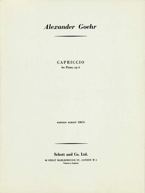 Capriccio op. 6, piano