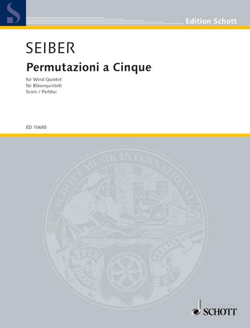 Permutazioni a Cinque, wind quintet, study score