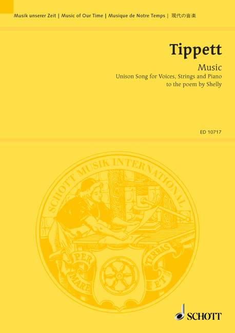 Music, Unison song for voices, strings and piano to the poem by Shelley, unison choir, strings and piano or voice(s) and piano, score