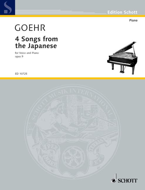 4 Songs from the Japanese op. 9, mezzo-soprano and piano or orchestra, vocal/piano score