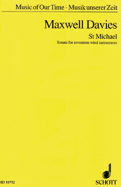 St. Michael op. 6, Sonata, 17 wind instruments (2 flutes, 2 oboes, 2 clarinets in Bb, 2 bassoons, 3 horns in F, 1 trumpet in D, 1 trumpets in Bb, 2 tenor trombones, 1 tuba), study score. 