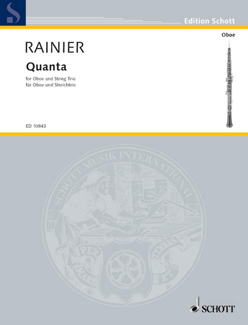 Quanta, for oboe and string trio, oboe and string trio, score and parts