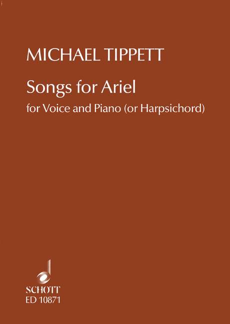 Songs for Ariel, for voice and piano or harpsichord, medium voice and piano or harpsichord, vocal/piano score. 9790220105586