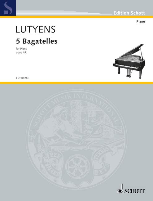 5 Bagatelles op. 49, for piano, piano