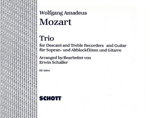 Trio, 2 recorders (SA) and guitar (piano), performance score