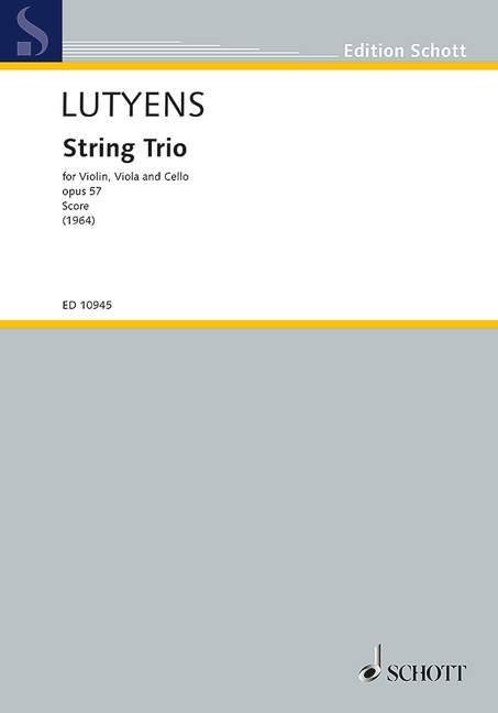 String Trio op. 57, for violin, viola and cello, violin, viola and cello, study score