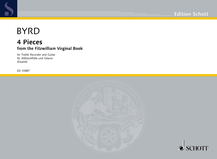 Four Pieces, from the Fitzwilliam Virginal Book, treble recorder and guitar, performance score