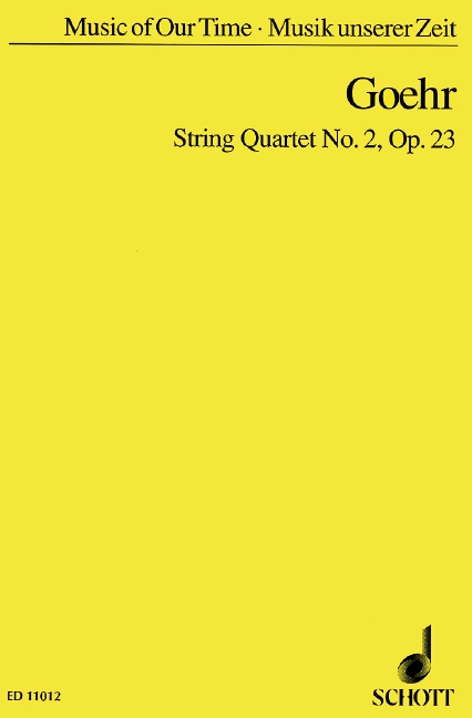 String Quartet No. 2 op. 23, string quartet, study score