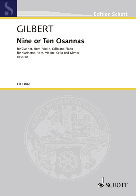 Nine or Ten Osannas op. 10, for clarinet, horn, violin, cello and piano, clarinet, horn, violin, cello and piano, study score. 9790220107627